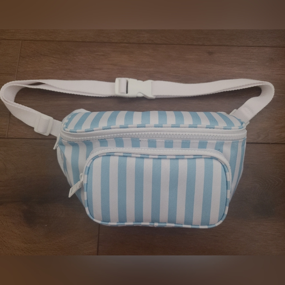 NEW Beach Cooler Fanny Pack Blue White Stripe